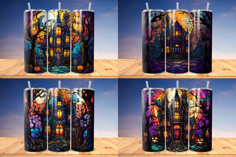 stained-glass-halloween-haunted-house-tumbler-bundle