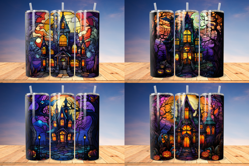 stained-glass-halloween-haunted-house-tumbler-bundle