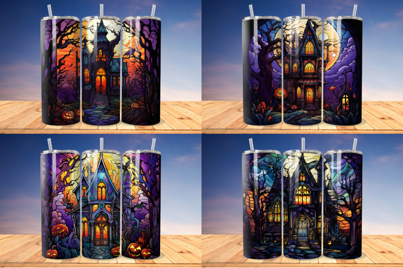 stained-glass-halloween-haunted-house-tumbler-bundle