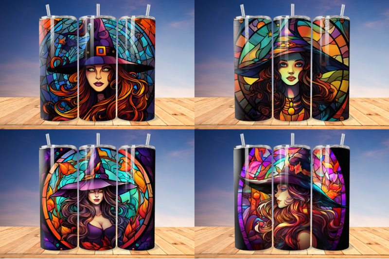 stained-glass-halloween-woman-witch-hat-tumbler-bundle