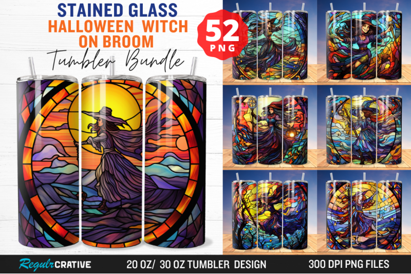 stained-glass-halloween-witch-on-broom-tumbler-bundle