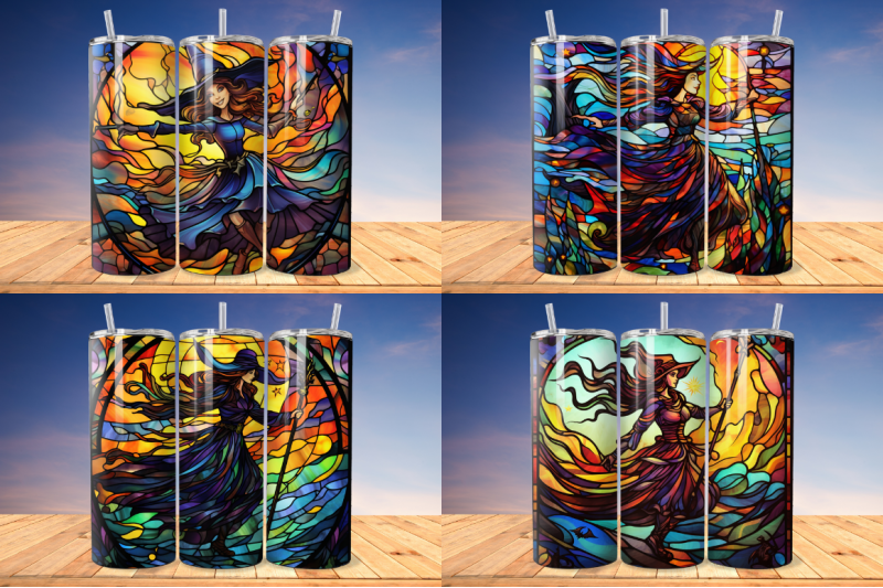 stained-glass-halloween-witch-on-broom-tumbler-bundle