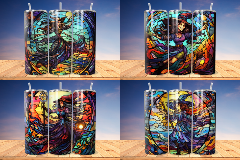 stained-glass-halloween-witch-on-broom-tumbler-bundle