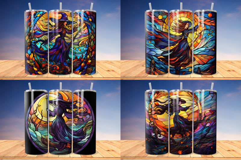 stained-glass-halloween-witch-on-broom-tumbler-bundle