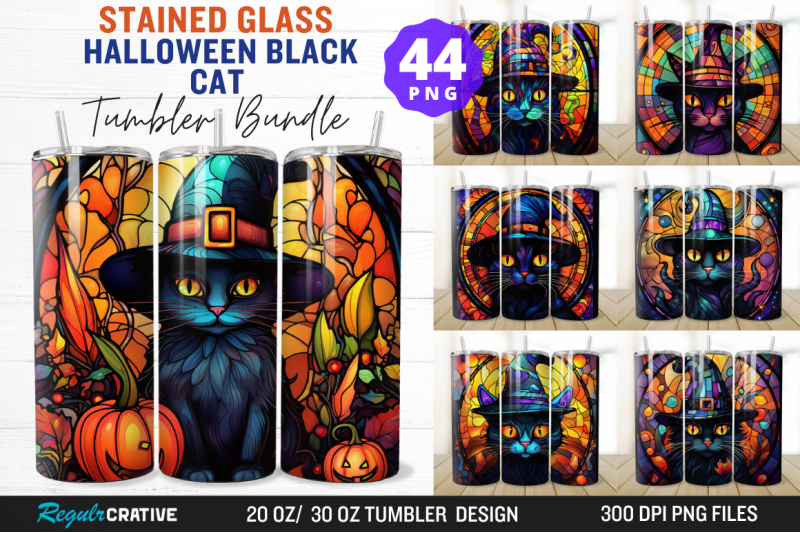 stained-glass-halloween-black-cat-tumbler-bundle