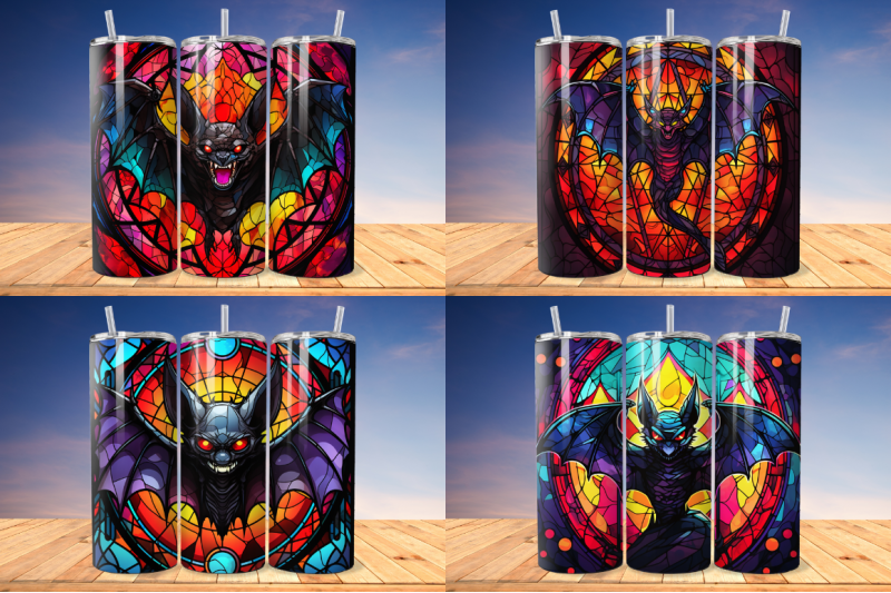 stained-glass-halloween-bat-tumbler-bundle