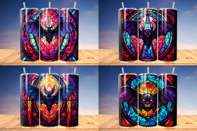 stained-glass-halloween-bat-tumbler-bundle