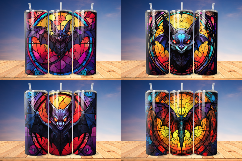 stained-glass-halloween-bat-tumbler-bundle