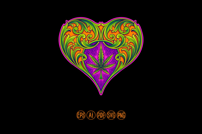 vintage-heart-shaped-engraved-floral-with-cannabis-leaf