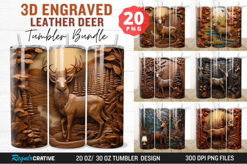 3d-engraved-leather-deer-tumbler-bundle