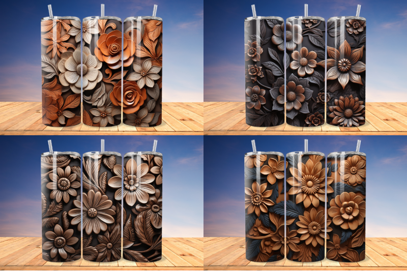 3d-engraved-leather-flowers-tumbler-bundle