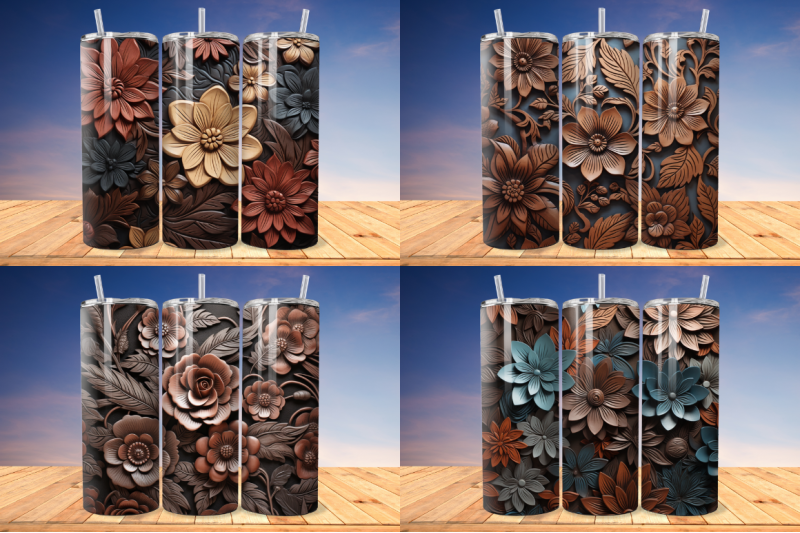 3d-engraved-leather-flowers-tumbler-bundle