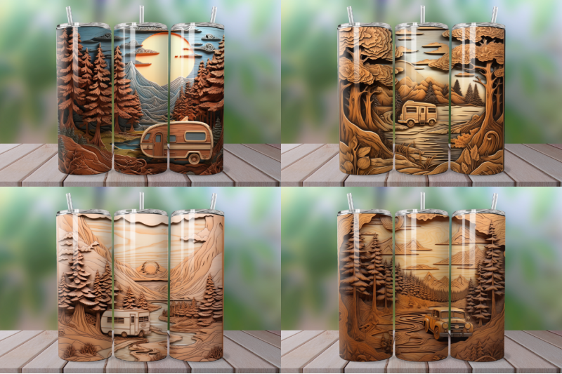 3d-engraved-happy-camper-landscape-tumbler-bundle