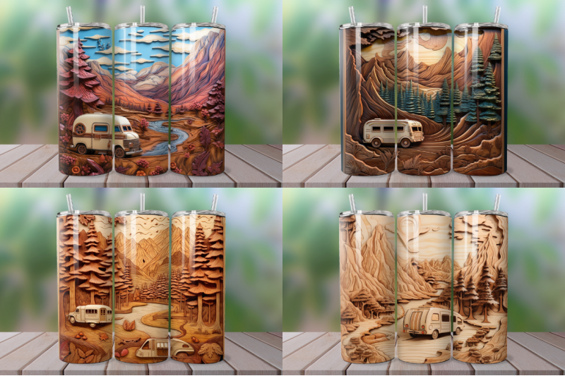 3d-engraved-happy-camper-landscape-tumbler-bundle