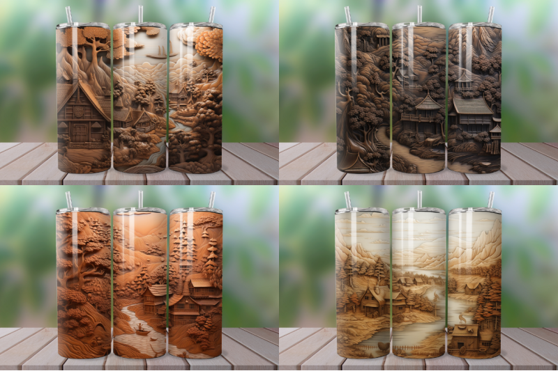 3d-engraved-happy-camper-landscape-tumbler-bundle