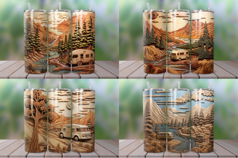 3d-engraved-happy-camper-landscape-tumbler-bundle