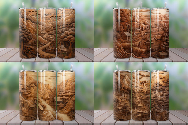 3d-engraved-happy-camper-landscape-tumbler-bundle