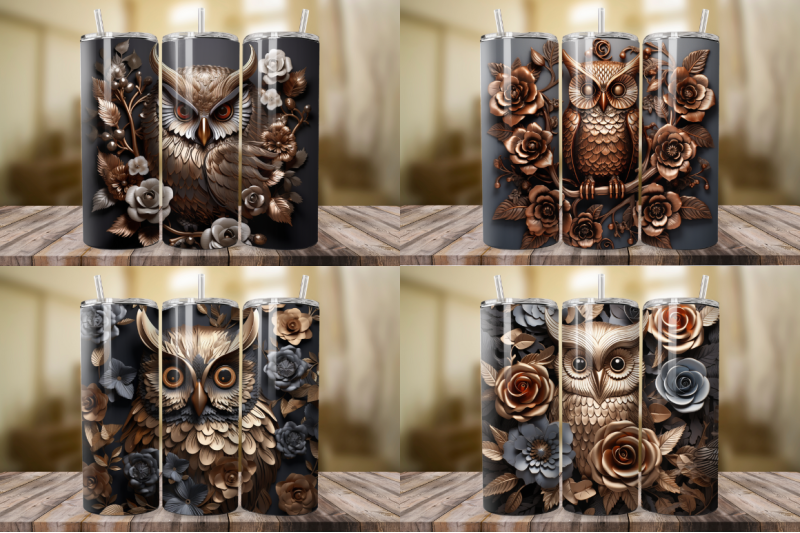 3d-bronze-metal-owl-tumbler-bundle