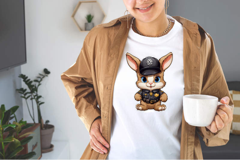 police-bunny-cute-sublimation-clipart