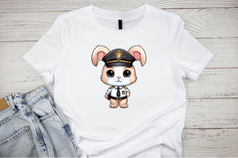 police-bunny-cute-sublimation-clipart