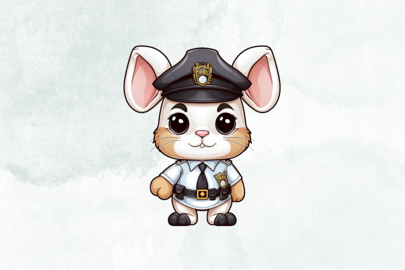 police-bunny-cute-sublimation-clipart