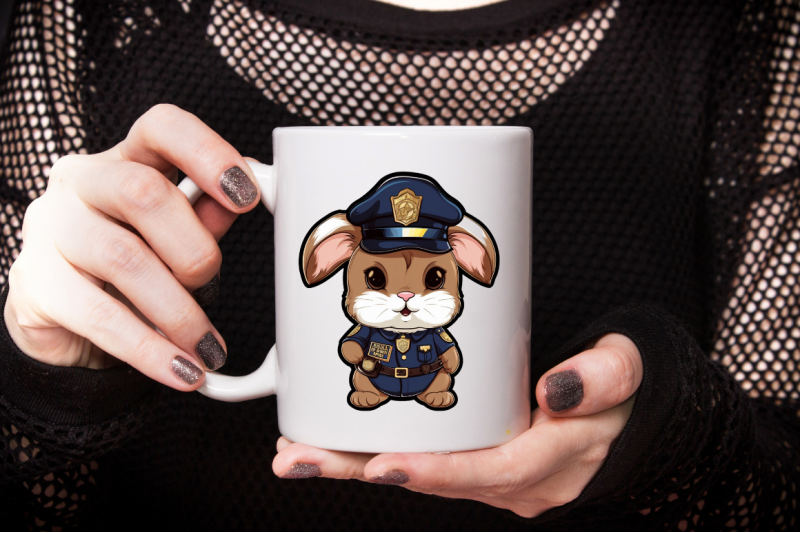 police-bunny-cute-sublimation-clipart