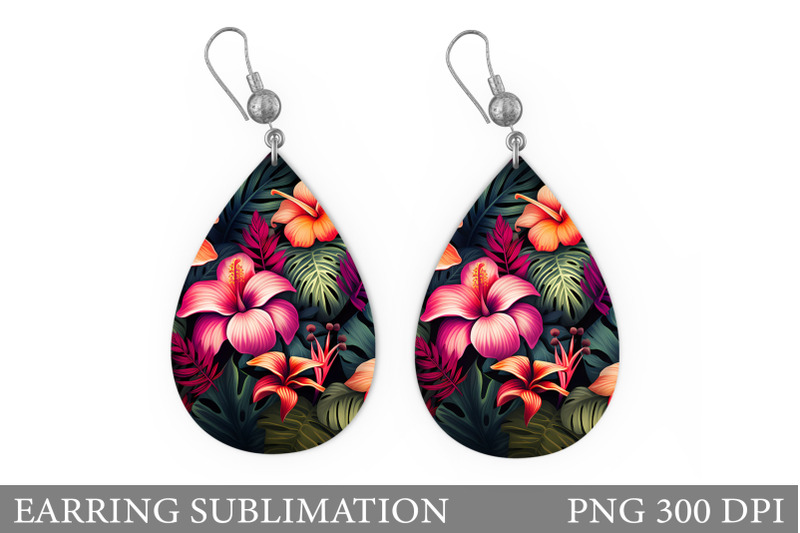 3d-tropical-flowers-earring-flowers-teardrop-earring-design