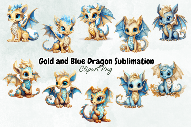 gold-and-blue-dragon-sublimation-clipart