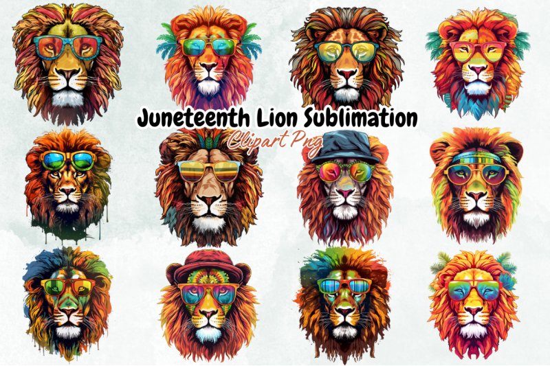 juneteenth-lion-sublimation-clipart