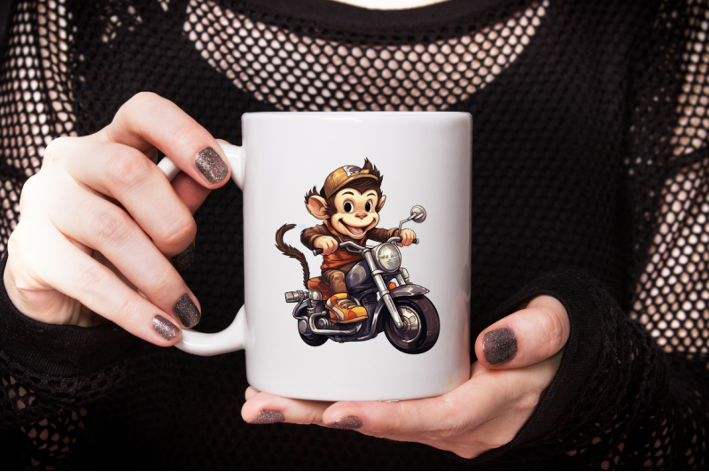 monkey-riding-motorbike-clipart-bundle