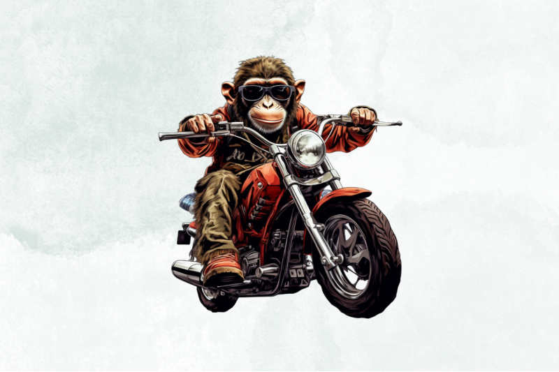 monkey-riding-motorbike-clipart-bundle