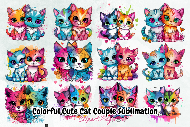 colorful-cute-cat-couple-sublimation