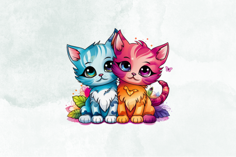 colorful-cute-cat-couple-sublimation