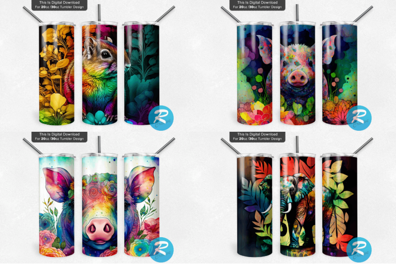 neon-alcohol-ink-tumbler-bundle