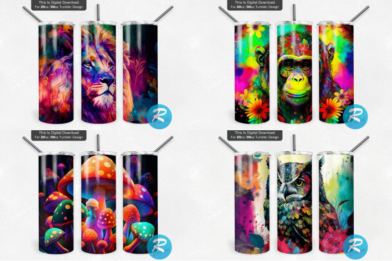 neon-alcohol-ink-tumbler-bundle