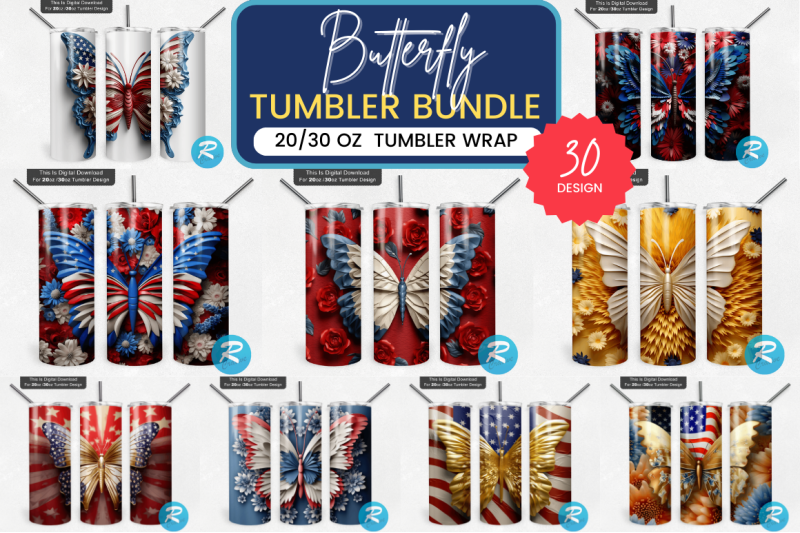 patriotic-3d-butterfly-png-tumbler-bundle