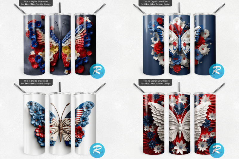 patriotic-3d-butterfly-png-tumbler-bundle