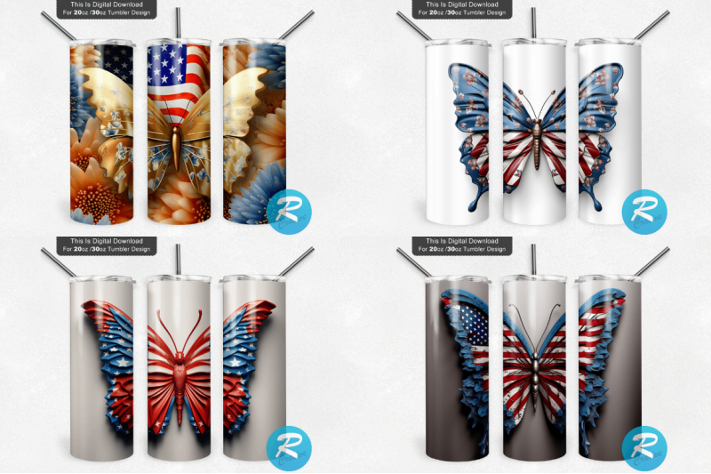 patriotic-3d-butterfly-png-tumbler-bundle