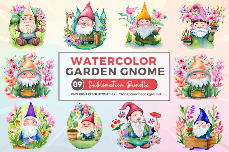 watercolor-garden-gnome-clipart-bundle