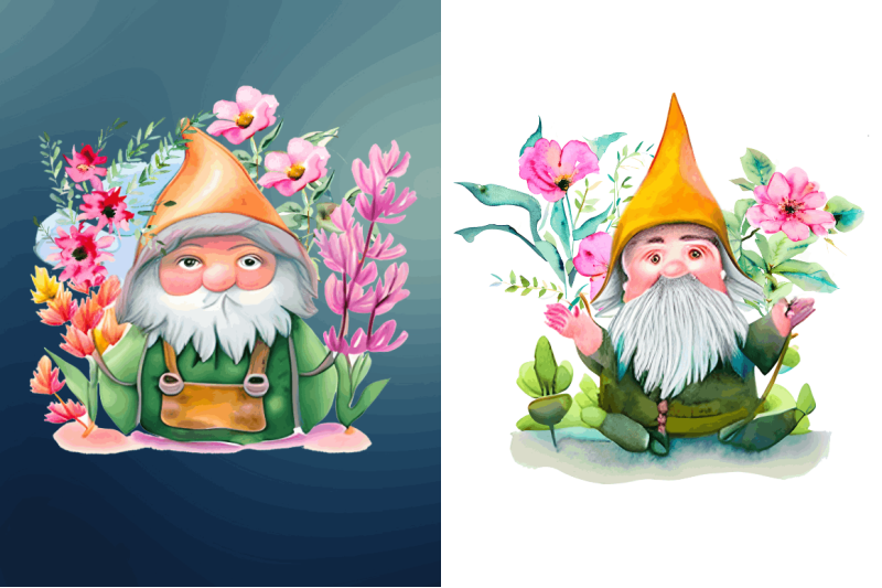 watercolor-garden-gnome-clipart-bundle