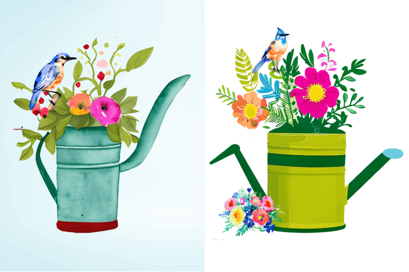 watercolor-watering-can-with-birds-clipart-bundle