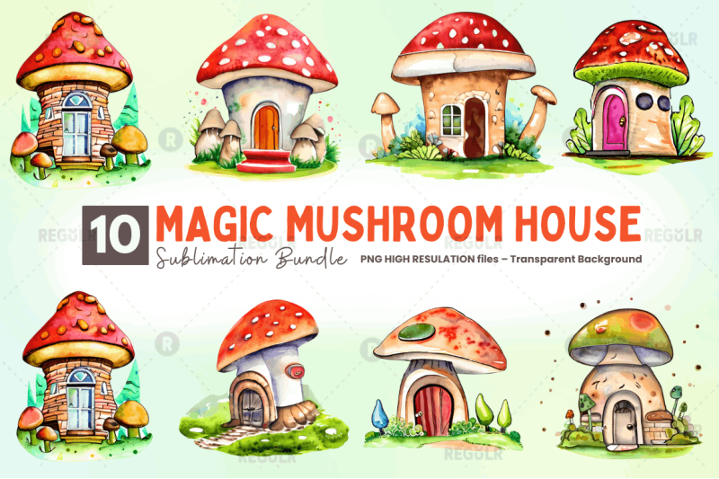 magic-mushroom-house-watercolor-clipart