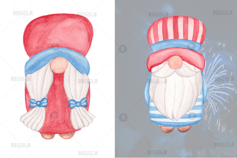 watercolor-4th-of-july-gnome-clipart-bundle