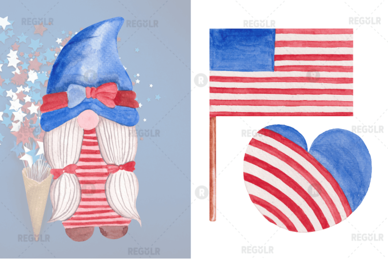 watercolor-4th-of-july-gnome-clipart-bundle