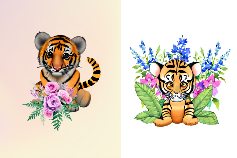 watercolor-cute-tiger-clipart-bundle