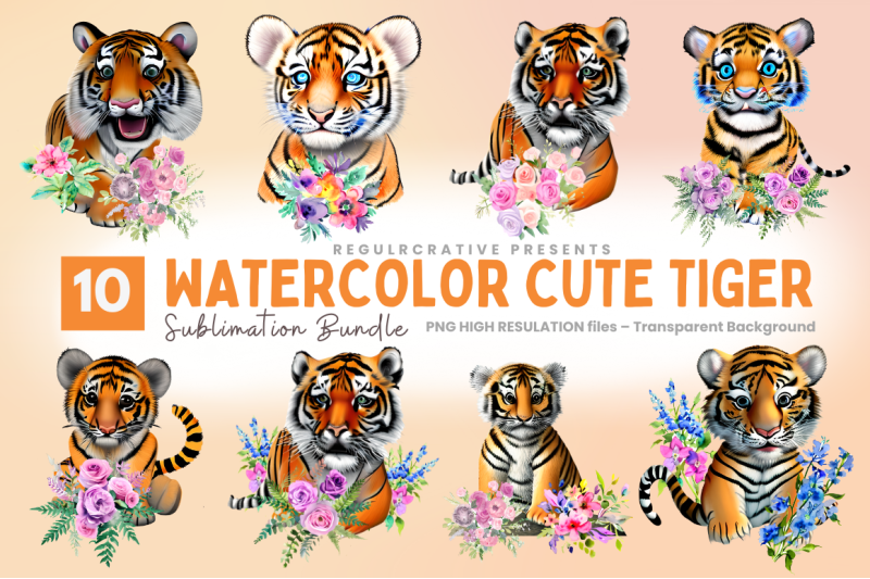 watercolor-cute-tiger-clipart-bundle