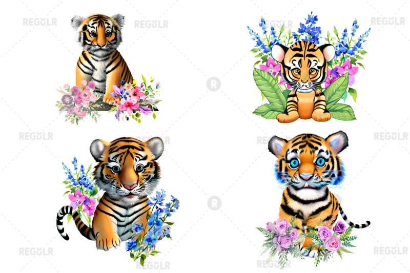 watercolor-cute-tiger-clipart-bundle