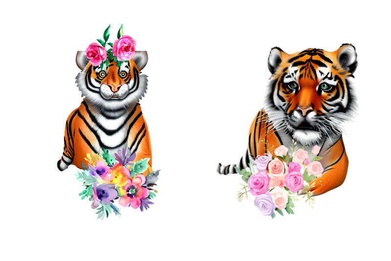 watercolor-cute-tiger-clipart-bundle