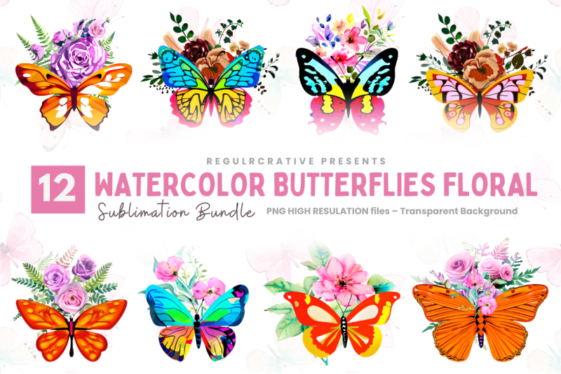 watercolor-groovy-butterflies-floral-sublimation-bundle