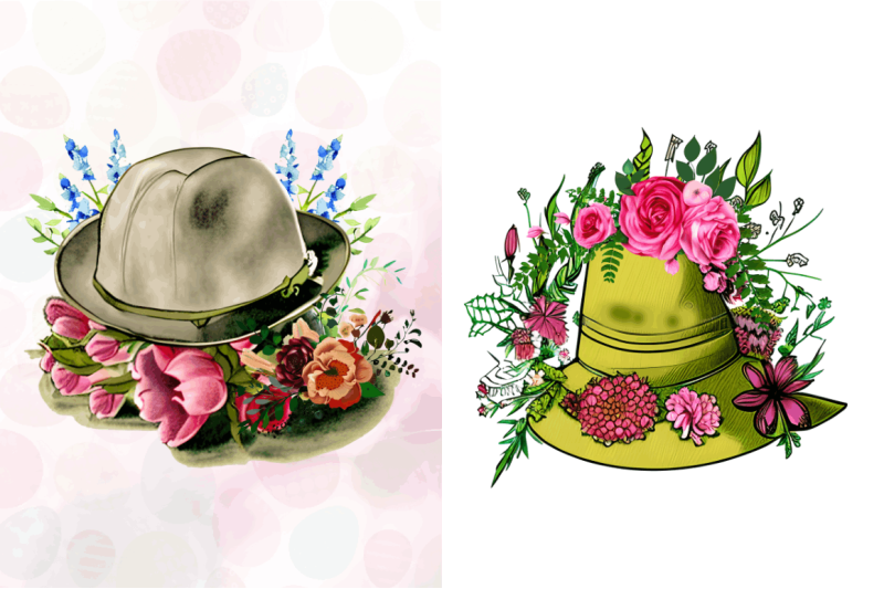 watercolor-floral-hat-garden-clipart-bundle